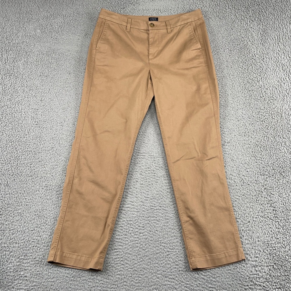 J.Crew Chino Womens 8 Tan High-Rise Girlfriend Chino Cotton Stretch Casual 17192